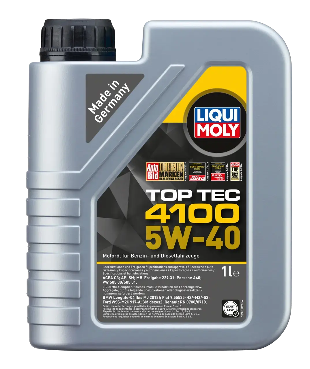 MOTOR YAĞI 5W40 TOP TEC 4100 1 LİTRE - LIQUI MOLY 9510
