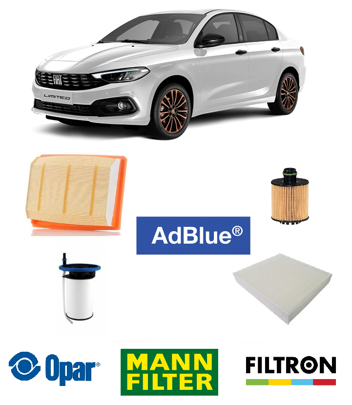 EGEA 1.3 EURO 6 BAKIM SETİ ( ADBLUE ) - BORULU YAĞ FİLTRELİ