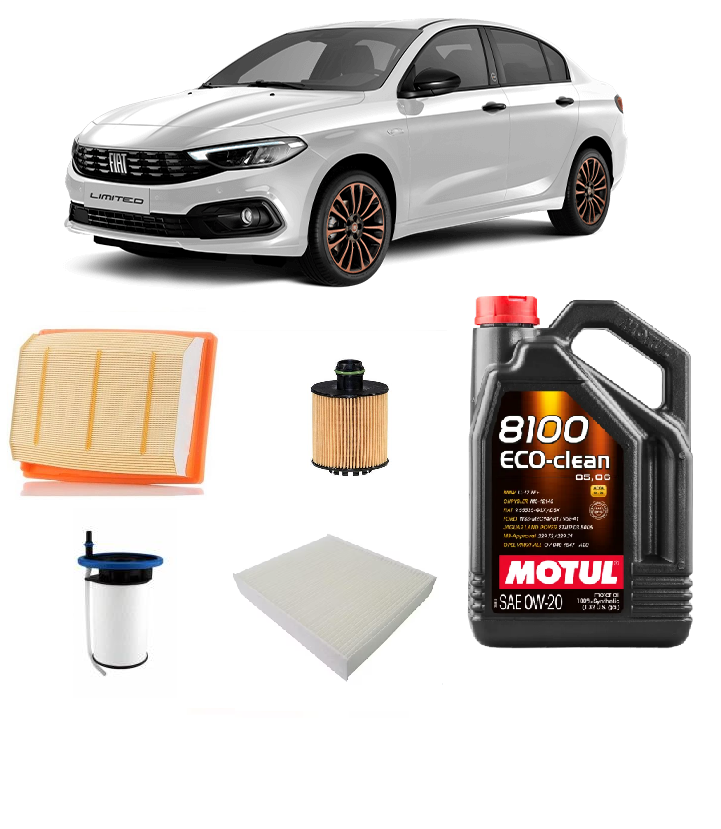 EGEA 1.3 EURO 6 BAKIM SETİ ( ADBLUE ) - BORULU YAĞ FİLTRELİ FIAT ( LANCIA ) ( KARBONSUZ POLEN ) - MOTUL ECO-CLEAN 0W20 4 LT