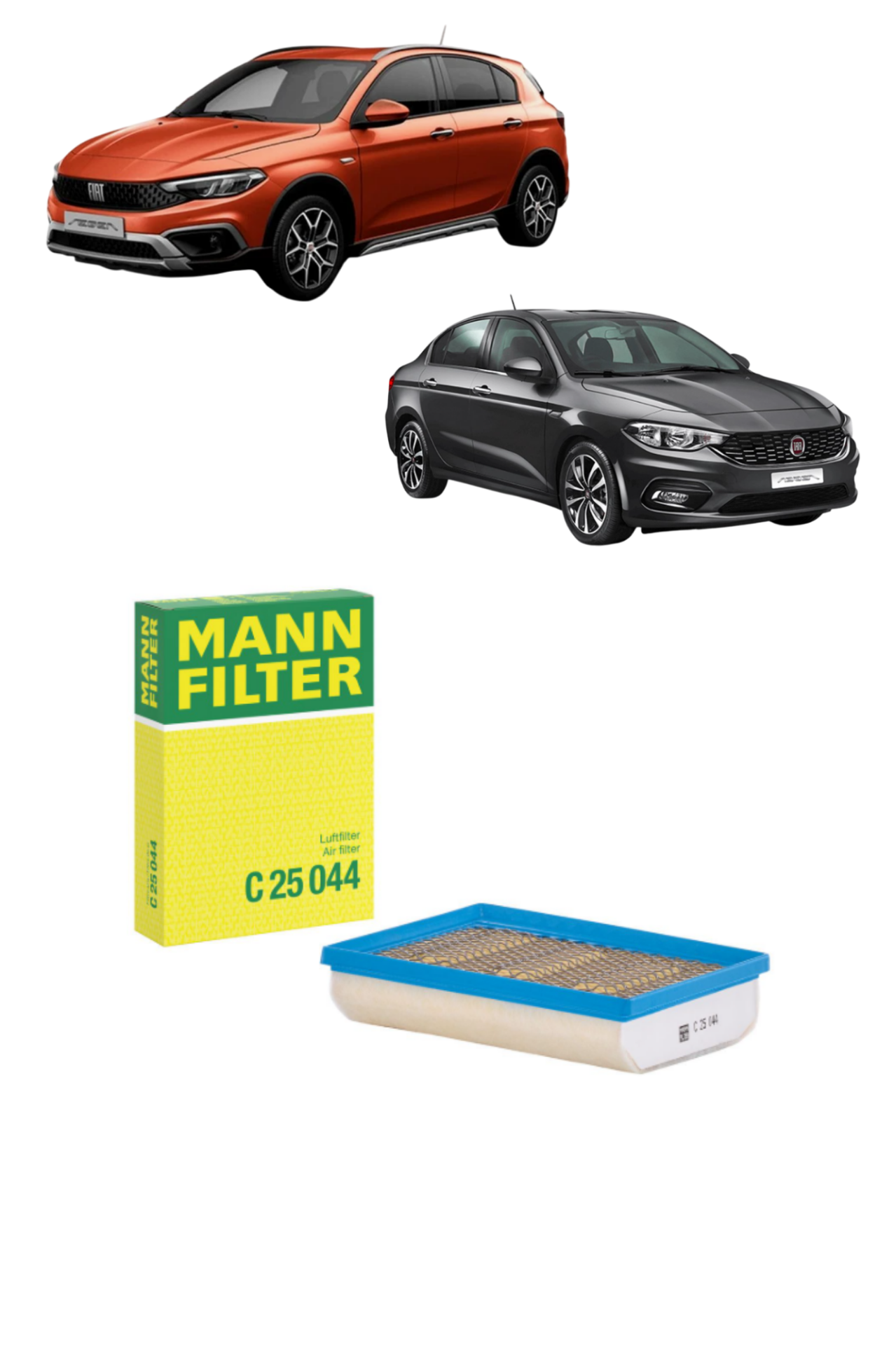 HAVA FİLTRESİ 52072078 FIAT EGEA 1.6D 2020 > MANN C25044