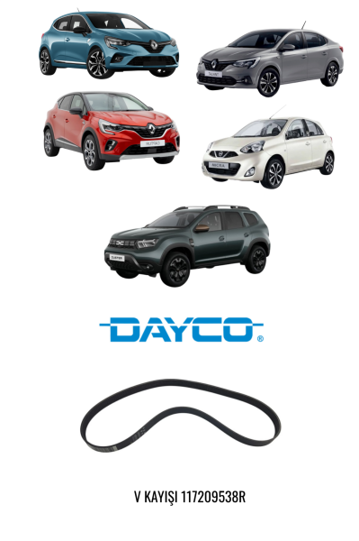 CLIO V - CAPTUR II - DUSTER II - TALIANT - NISSAN MICRA V KAYIŞI 117209538R DAYCO 7PK1165S