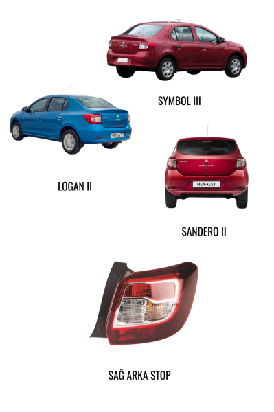 DACIA LOGAN II - SANDERO II - RENAULT SYMBOL III STOP LAMBASI SAĞ 285501454 MARS 511220