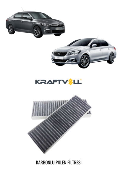 PEUGEOT 301 - CITROËN C-ELYSEE POLEN FİLTRESİ 9678792080 - 9814237680 KRAFTVOLL 06040318 (KARBONLU)