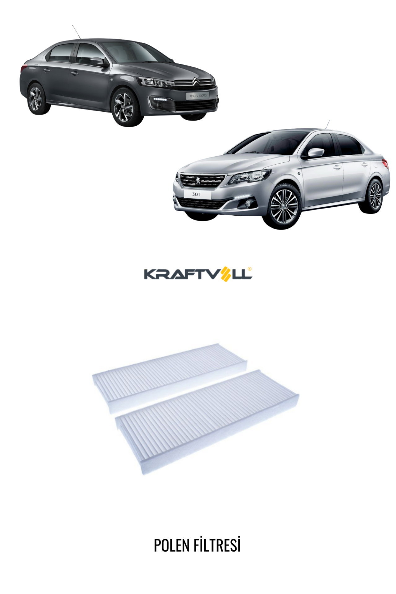 PEUGEOT 301 - CITROËN C-ELYSEE POLEN FİLTRESİ 9678792080 - 9814237680 KRAFTVOLL 06040024