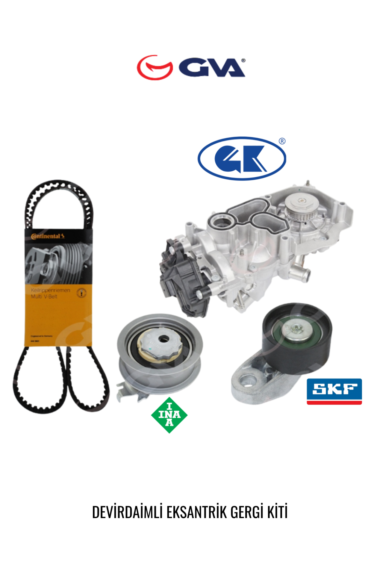 GOLF VII - PASSAT - POLO - AUDI A3 - SEAT LEON - SKODA OCTAVIA 1.2 TSI - 1.4 TSI EKSANTRİK TRİGER SETİ (DEVİRDAİMLİ) 04E109119F GVA 59WPK7514