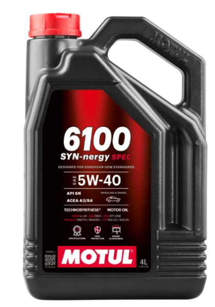 Motor Yağı MOTUL 6100 SYN-NERGY SPEC 5W-40 ACEA A3/B4 API SN LL-01 MS12991 MS10725 MS10896 955535-H2 955535-M2 955535-N2 955535-Z2 MB229.5 A40 RN0710 RN0700 50200 50500 PSA B712296