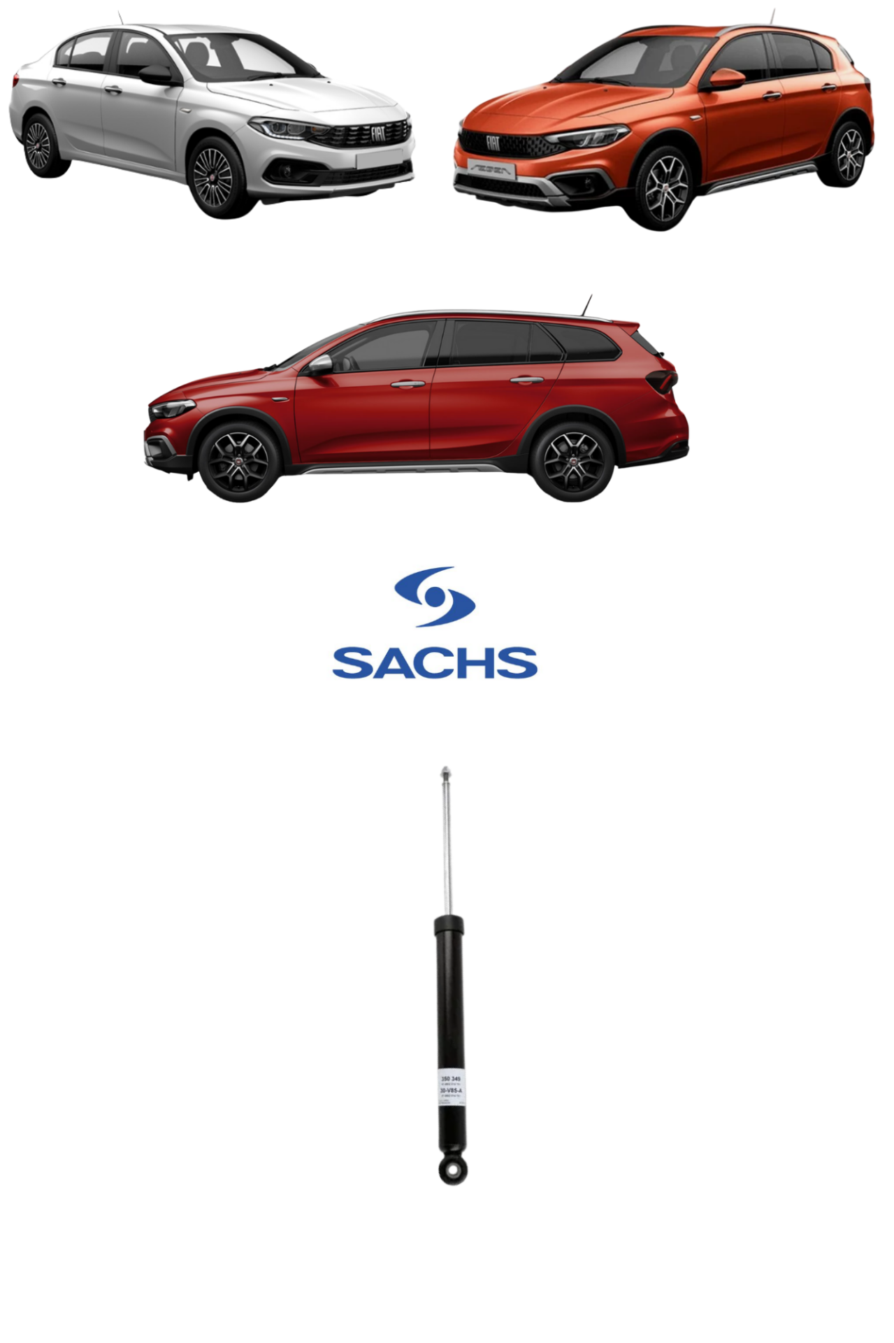 FIAT EGEA ARKA AMORTİSÖR 52250085 SACHS 350349 ( 1 ADET )